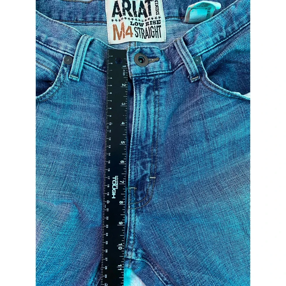 Ariat M4 Straight Leg Jeans Men 34x36 Blue Cowboy Rancher Trucker Workwear Tough